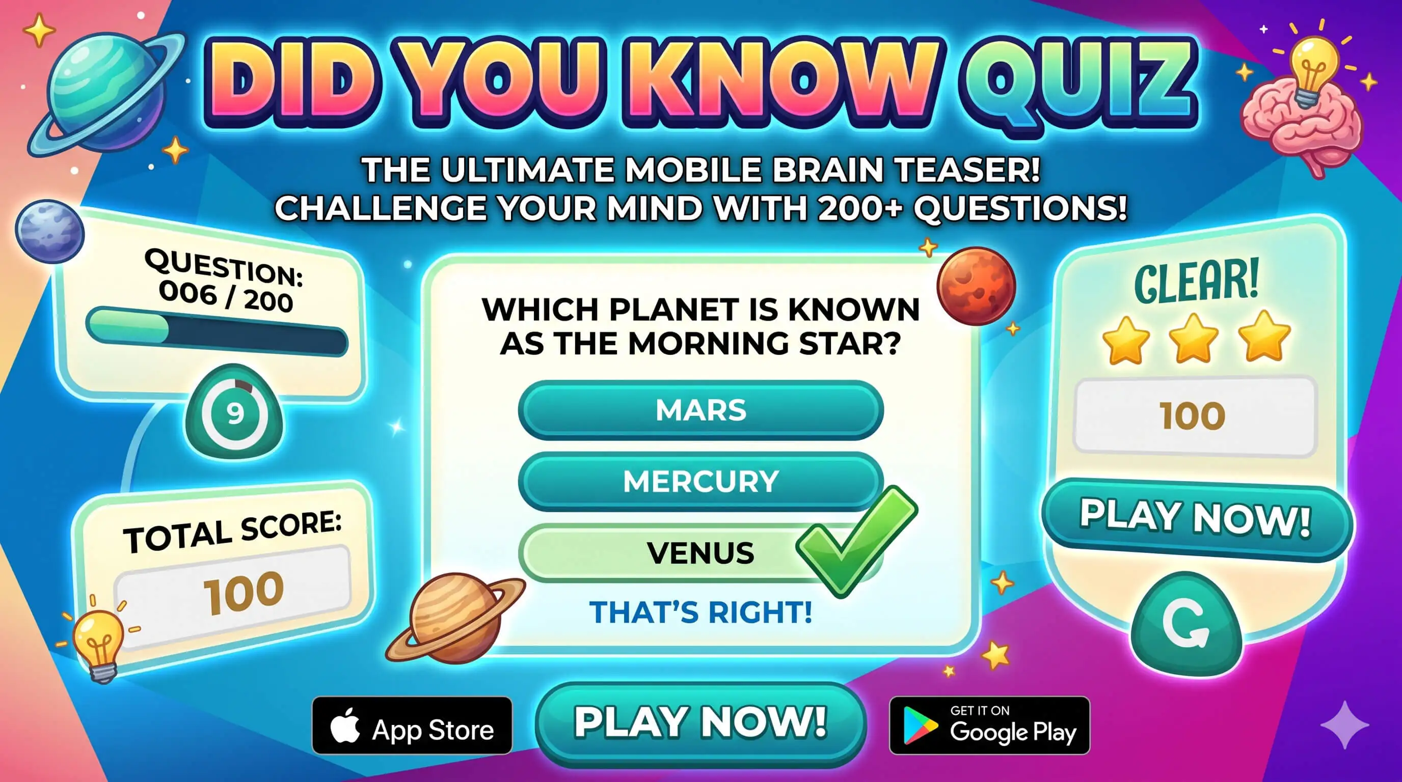 Did You Know Quiz – Construct 3 Trivia Game