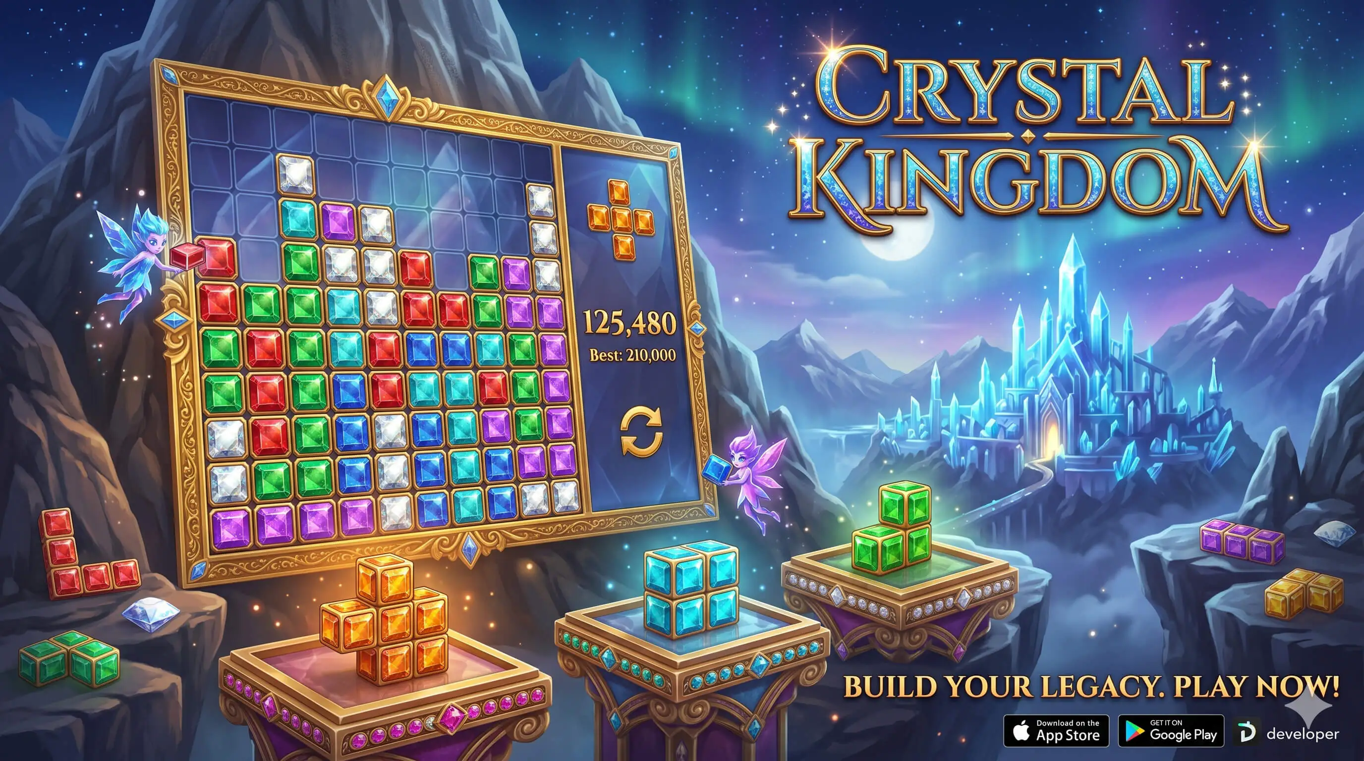Crystal Kingdom – HTML5 Puzzle Game (Construct 3)
