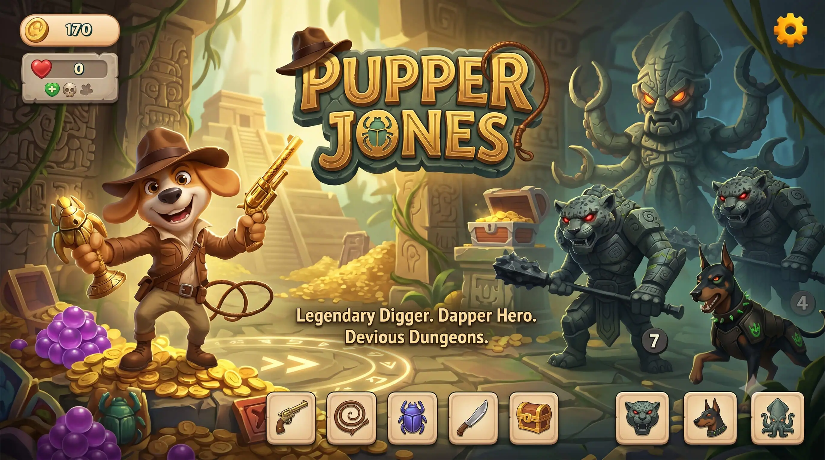Pupper Jones: Temple of Treats - HTML5 Game Construct 3 C3P