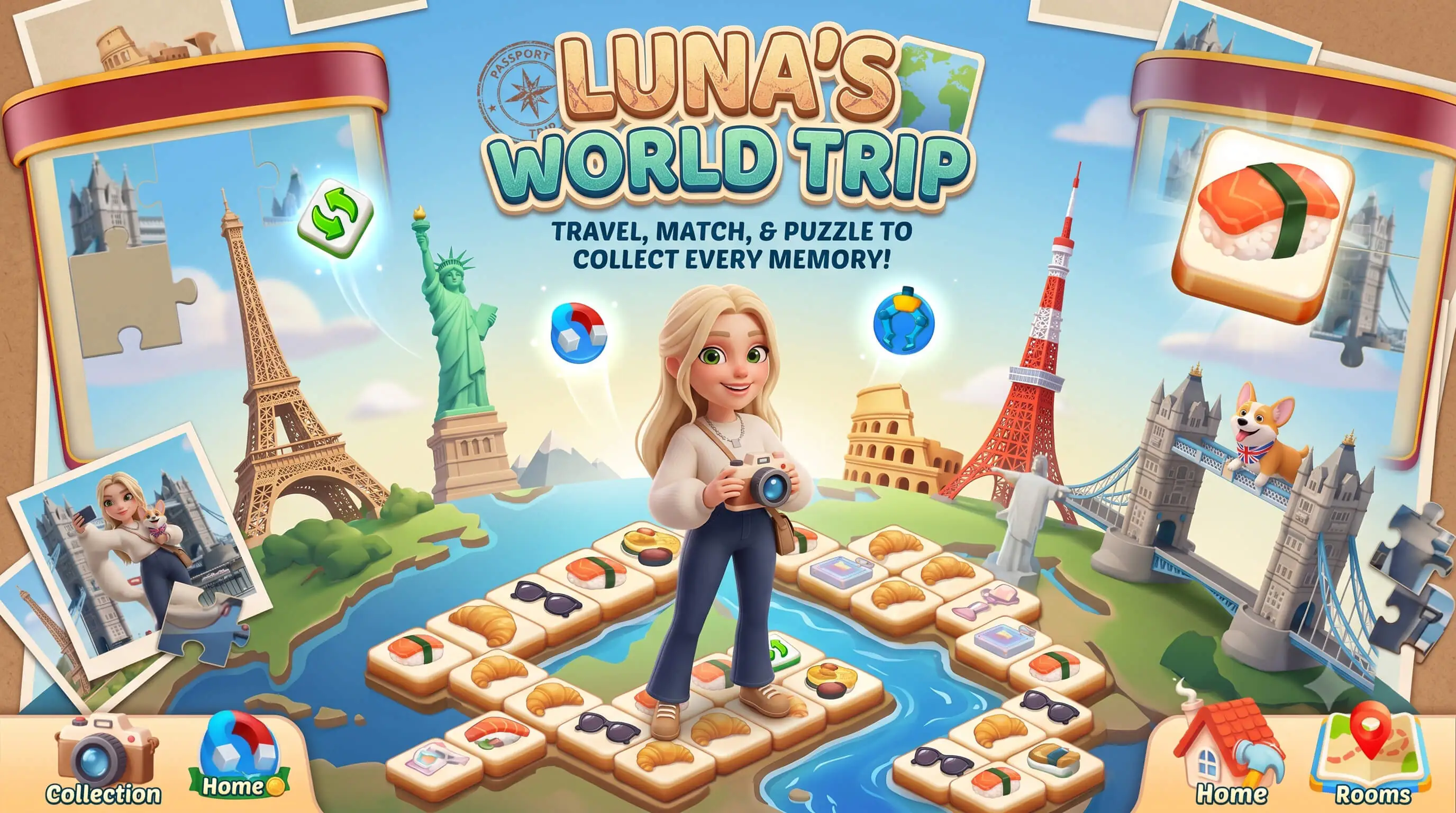 Luna's World Trip: Match Puzzle - HTML5 Game - Puzzle Game - Construct 3