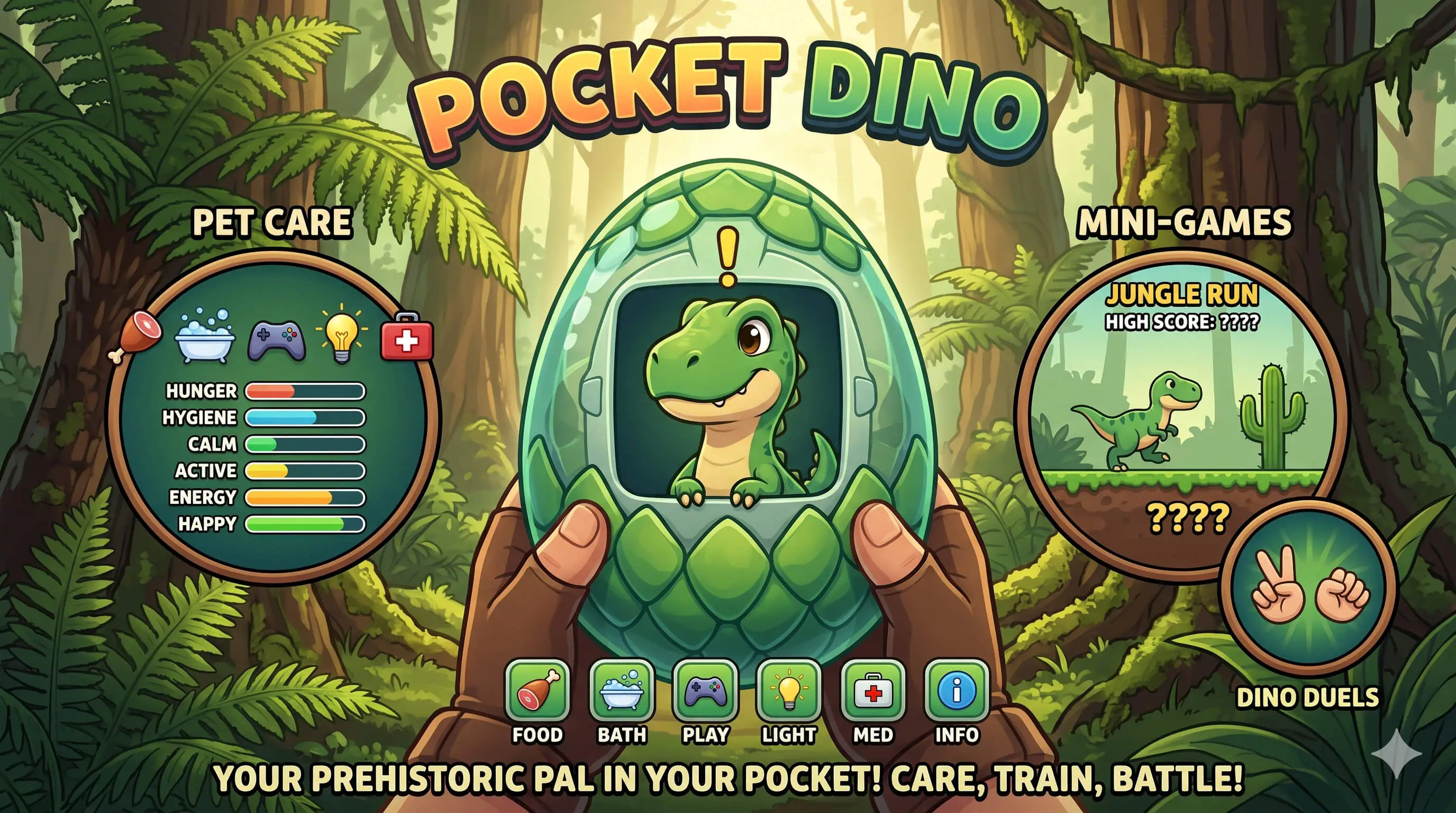 Pocket Dino (AI Chat) - HTML5 Game
