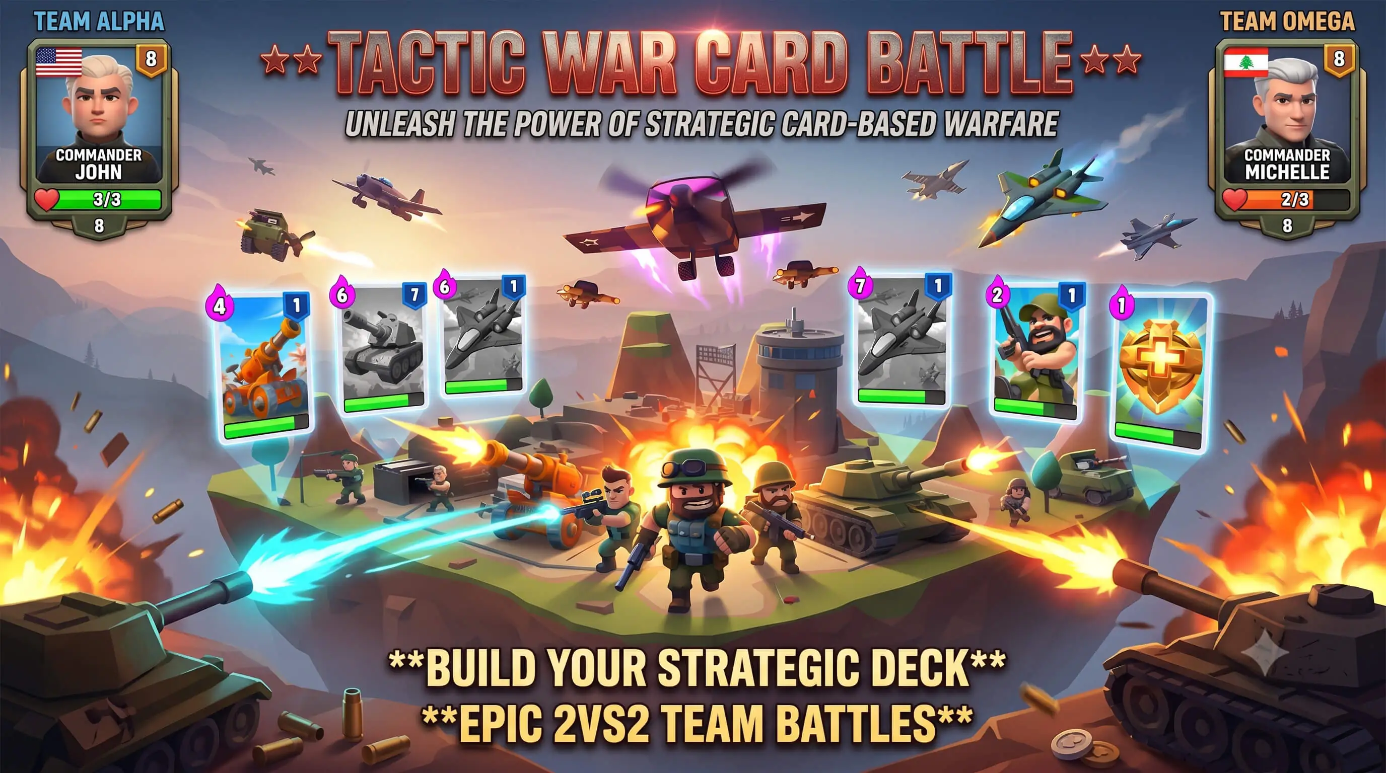 Tactic War Card Battle - Premium HTML5 Game - C3P