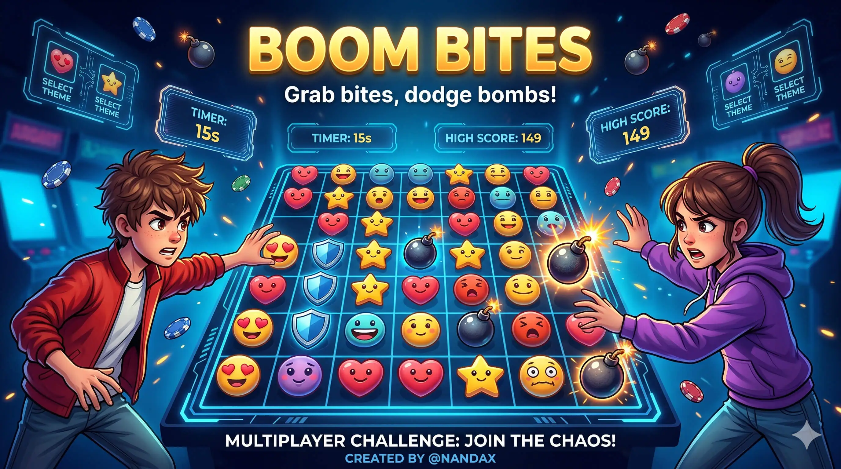 Boom Bites - Two Player HTML5 Strategy Game