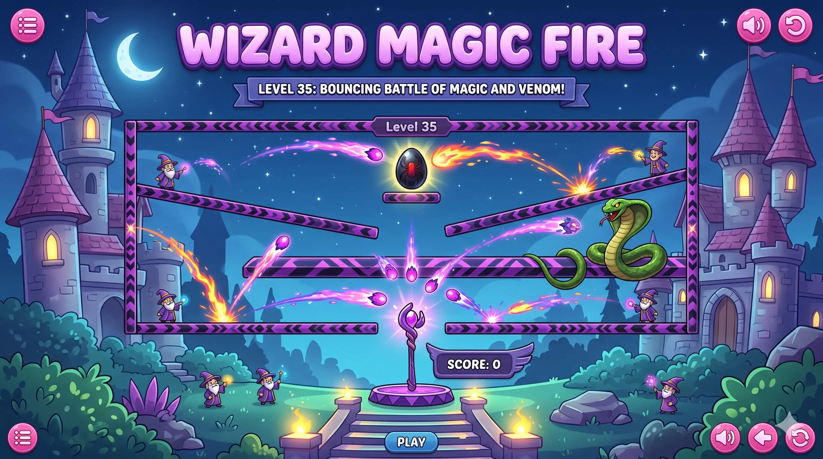 Wizard Magic Fire - HTML5 Game - Construct 3