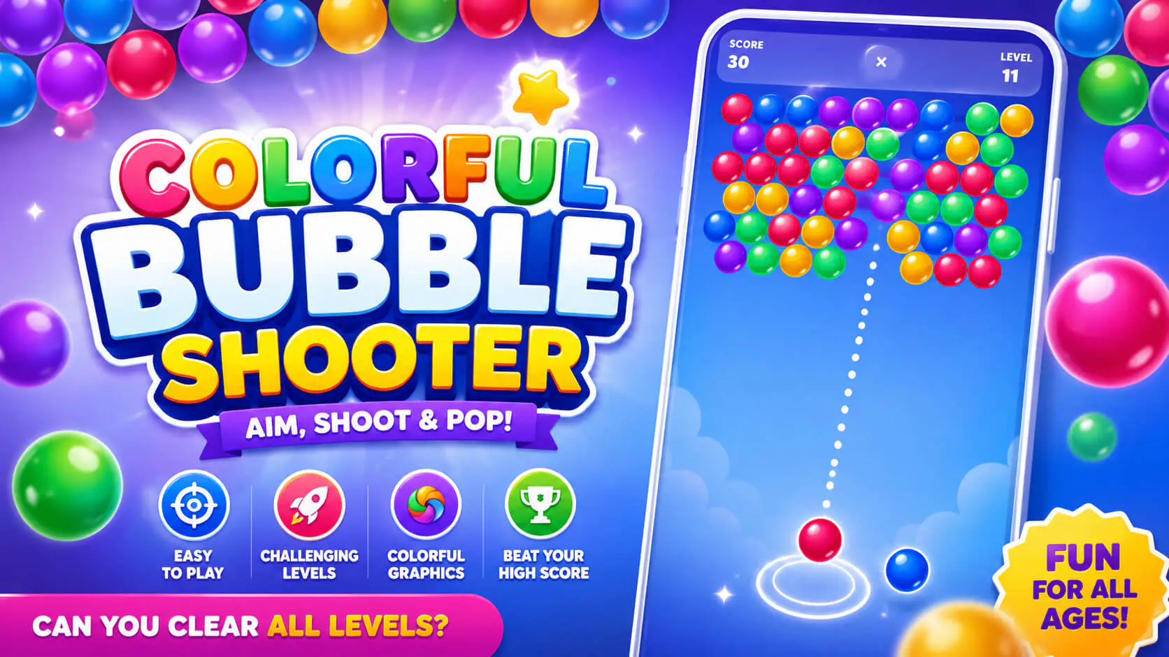 Colorful Bubble Shooter | HTML5 Game