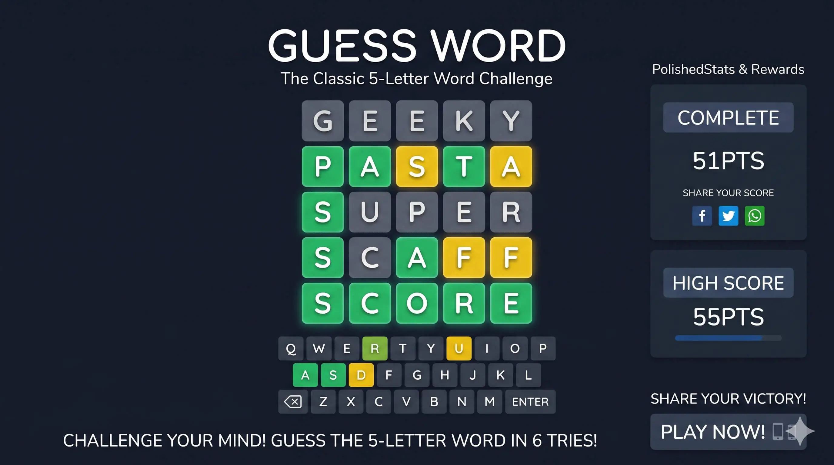 Guess Word - HTML5 Game