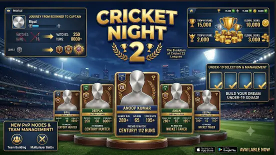Cricket Night 2 – HTML5 Cricket Game (Construct 3)