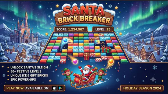 Santa Brick Breaker - HTML5 Game - Construct 3