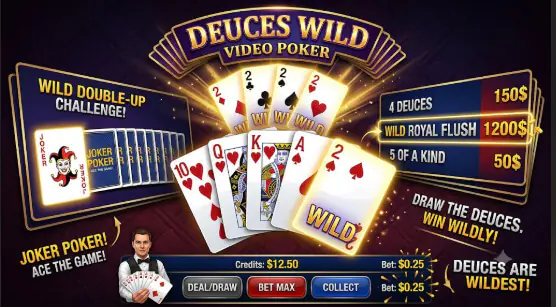 Video Poker Deuces Wild - HTML5 Casino Game