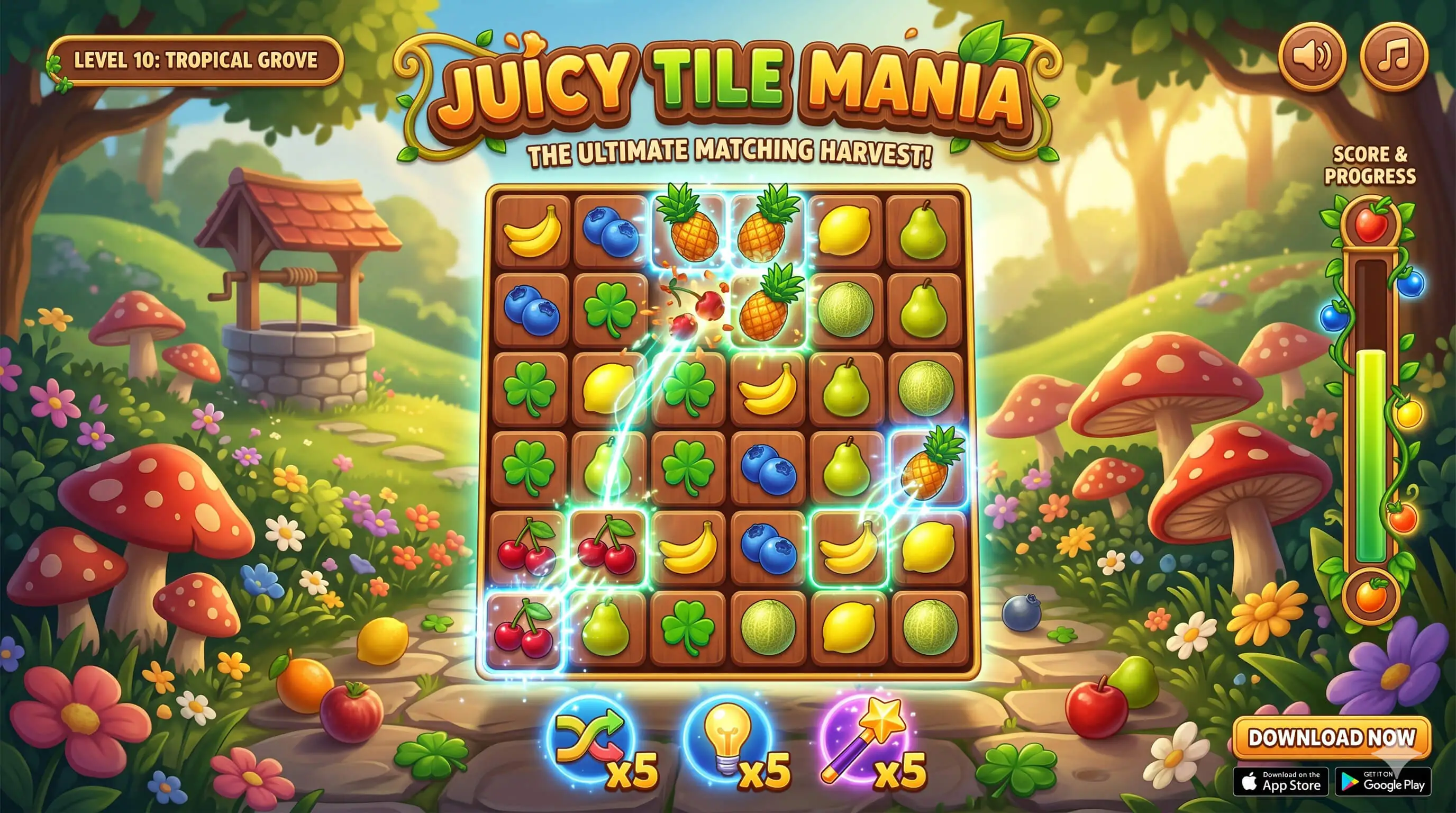 Juicy Tile Mania – Tile-Matching Puzzle Game