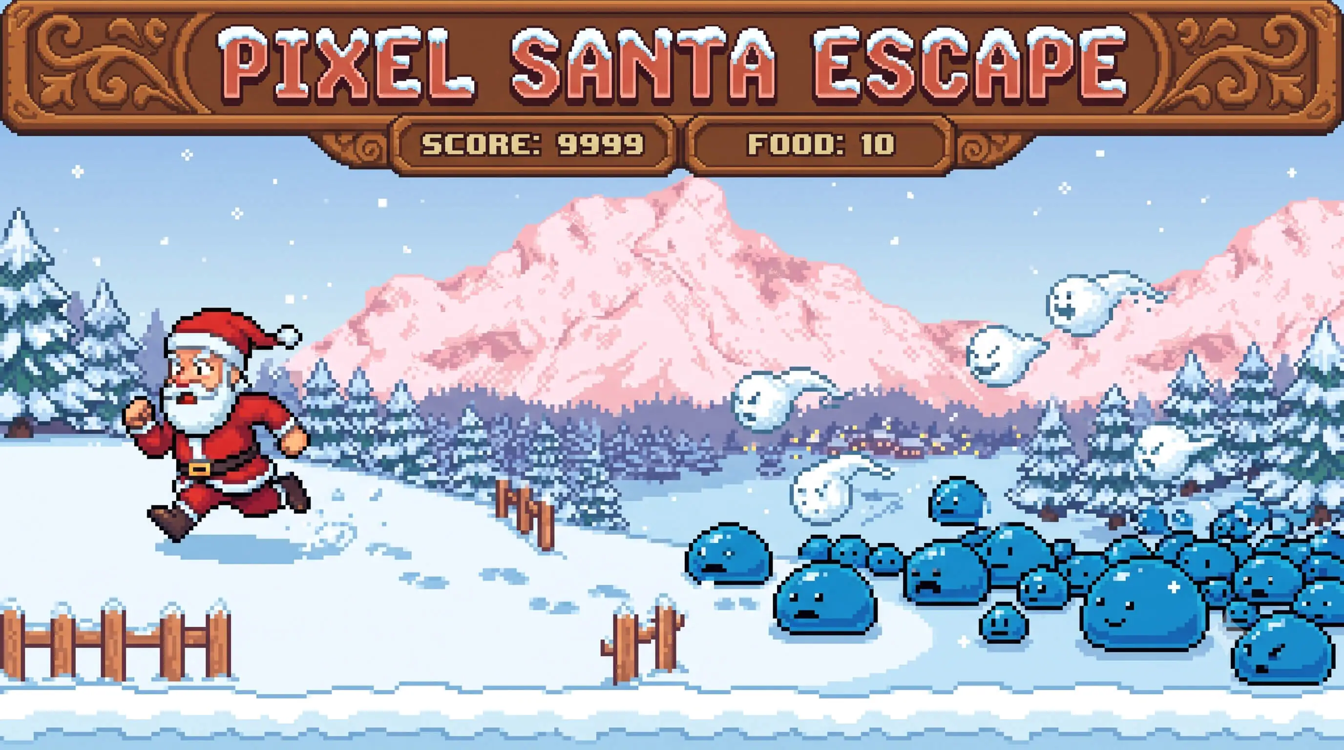 Pixel Santa Escape - Construct Game