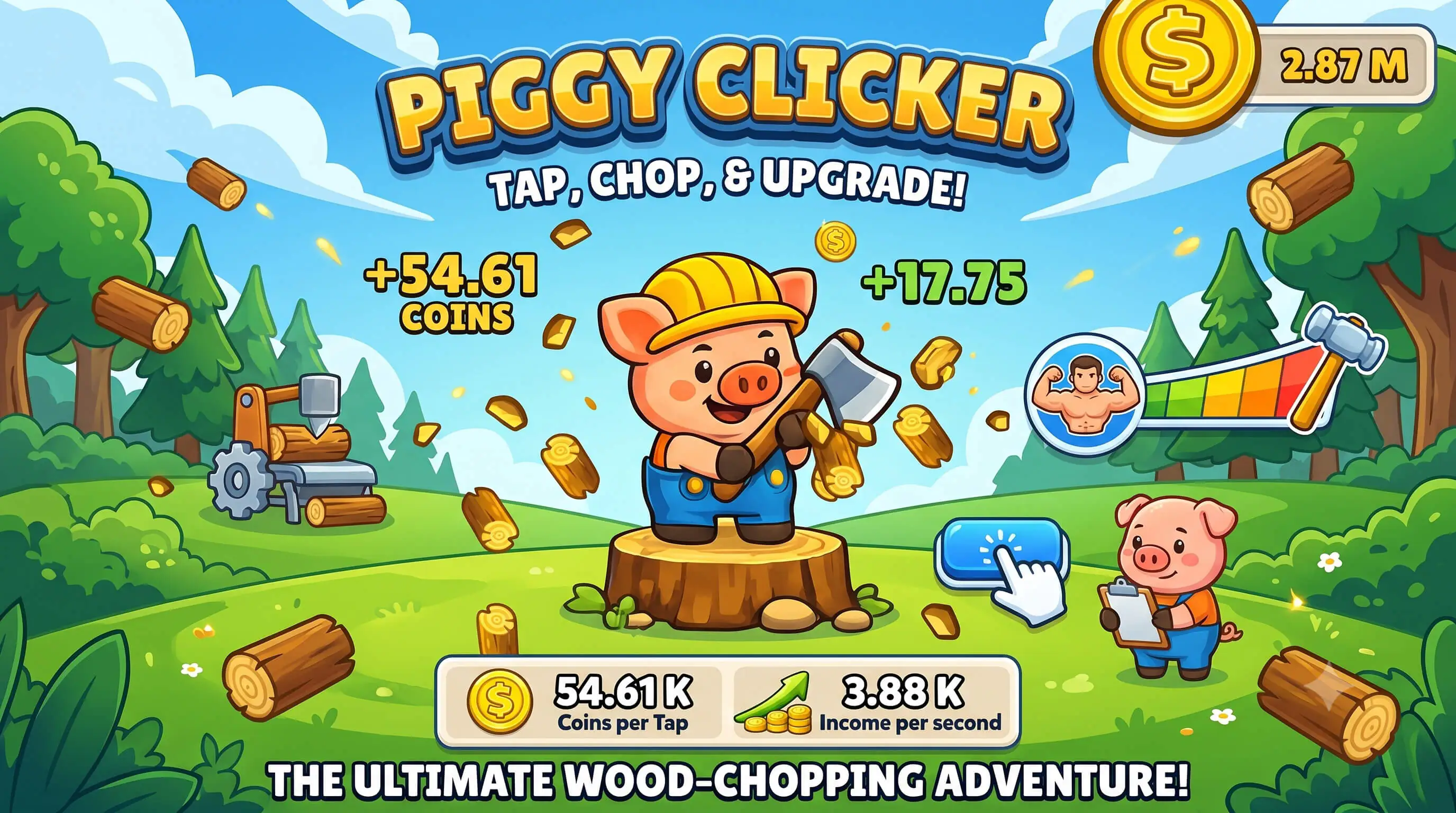 Piggy Clicker – Idle Clicker Game Template (Construct 3)