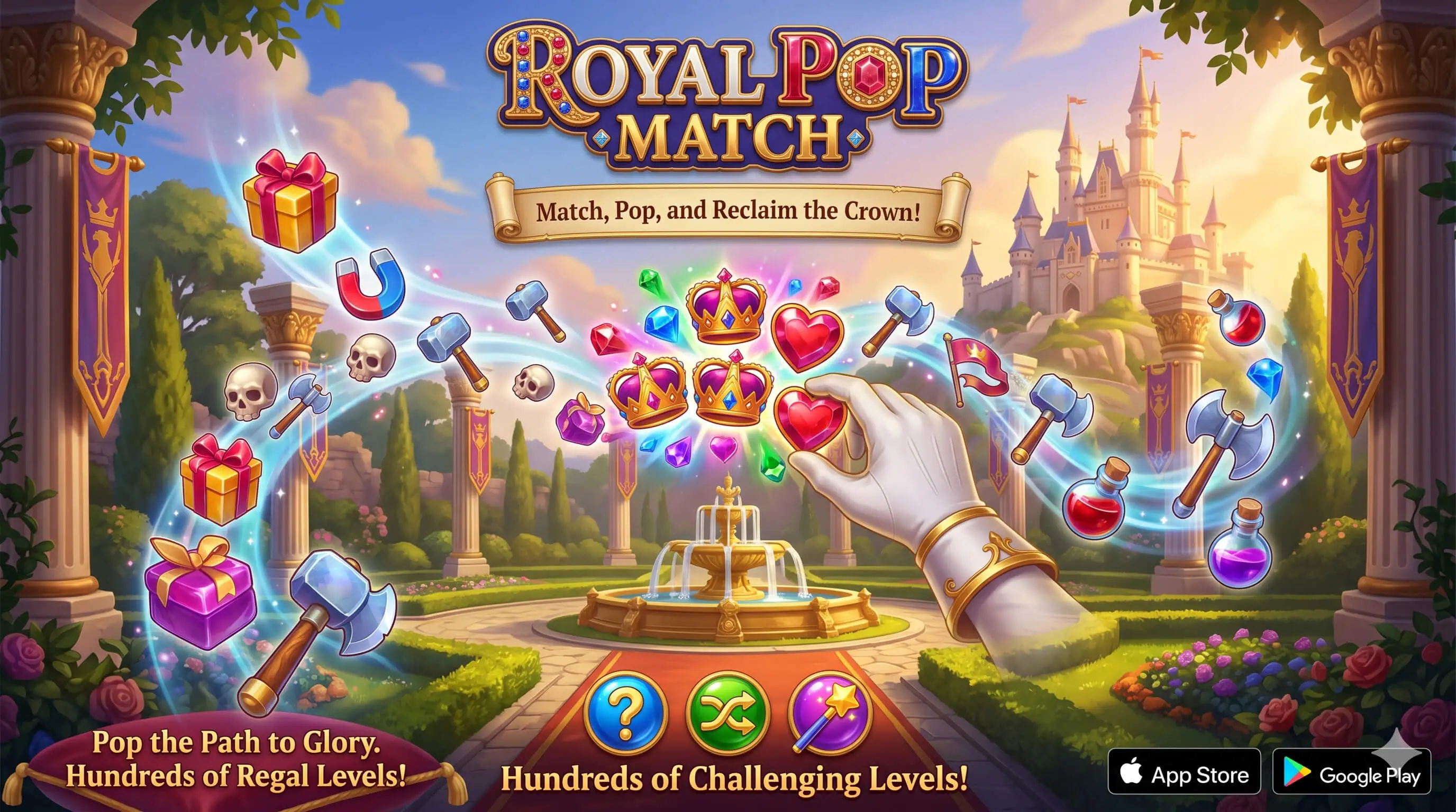 Royal Pop Match – HTML5 Tile-Matching Puzzle