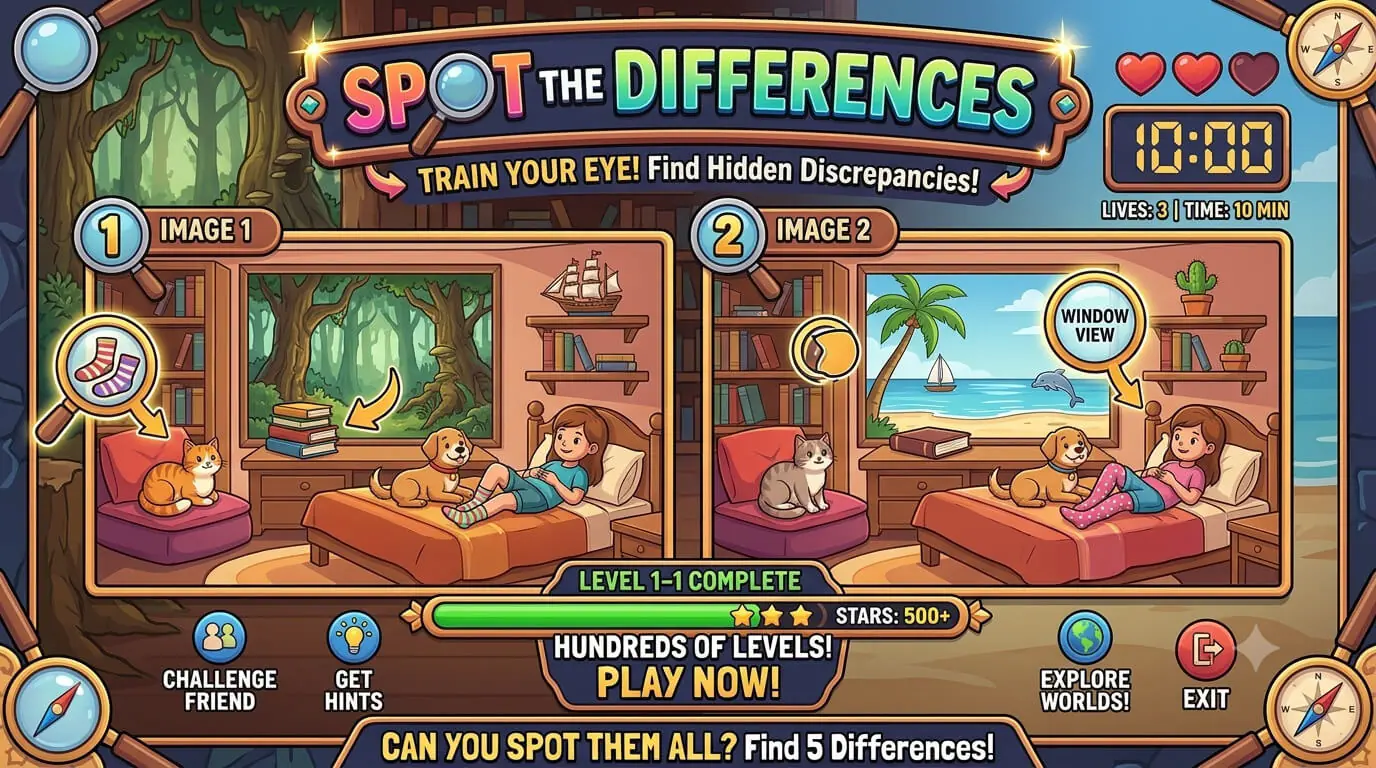 Spot the Differences - HTML5 Game