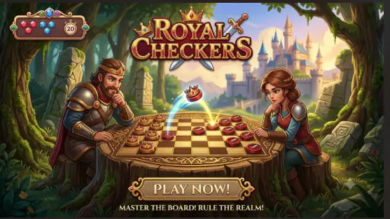 Royal Checkers Online Multiplayer HTML5 Game